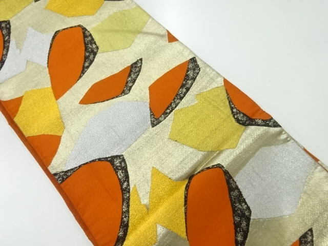 アンティーク　抽象模様織出し袋帯（材料）